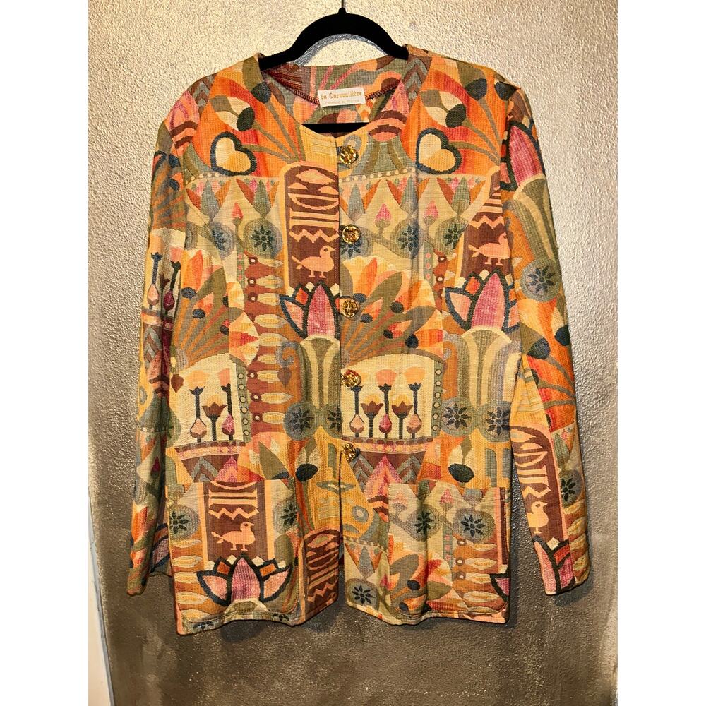 La Quenouillere French Tapestry Vintage Jacket